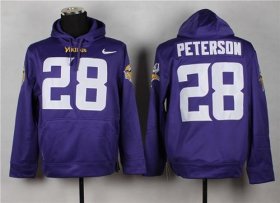 Wholesale Cheap Minnesota Vikings #28 Adrian Peterson Purple Pullover Hoodie