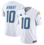 Wholesale Cheap Men's Los Angeles Chargers #10 Justin Herbert White 2023 F.U.S.E. With 3-Star C Patch Vapor Untouchable Limited Football Stitched Jersey