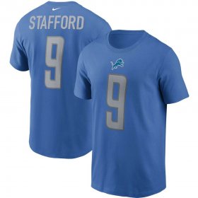 Wholesale Cheap Detroit Lions #9 Matthew Stafford Nike Team Player Name & Number T-Shirt Blue