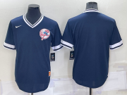 Wholesale Cheap Men's New York Yankees Blank Blue Nike Cooperstown Collection Legend V Neck Jersey