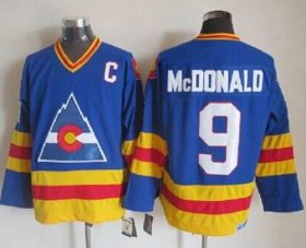 Wholesale Cheap Avalanche #9 Lanny Mcdonald Blue CCM Throwback Stitched NHL Jersey