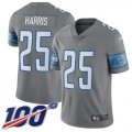 Wholesale Cheap Nike Lions #25 Will Harris Gray Men's Stitched NFL Limited Rush 100th Season Jersey
