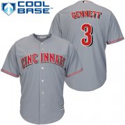 Wholesale Cheap Reds #3 Scooter Gennett Grey Cool Base Stitched Youth MLB Jersey