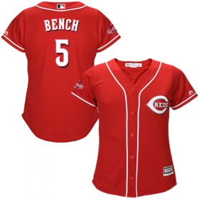 Wholesale Cheap Reds #5 Johnny Bench Red Alternate Women\'s Stitched MLB Jersey