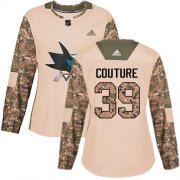 Wholesale Cheap Adidas Sharks #39 Logan Couture Camo Authentic 2017 Veterans Day Women's Stitched NHL Jersey