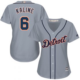 Wholesale Cheap Tigers #6 Al Kaline Grey Road Women\'s Stitched MLB Jersey