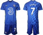 Wholesale Cheap Men 2021-2022 Club Chelsea FC home blue 7 Nike Soccer Jerseys