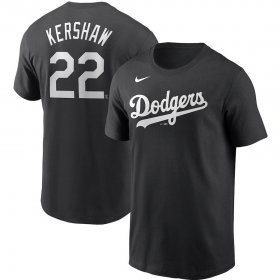 Wholesale Cheap Los Angeles Dodgers #22 Clayton Kershaw Nike Name & Number T-Shirt Black