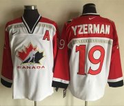 Wholesale Cheap Team CA. #19 Steve Yzerman White/Red Nike Throwback Stitched NHL Jersey