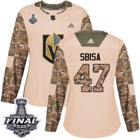 Wholesale Cheap Adidas Golden Knights #47 Luca Sbisa Camo Authentic 2017 Veterans Day 2018 Stanley Cup Final Women\'s Stitched NHL Jersey
