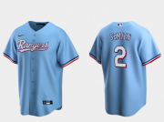 Wholesale Cheap Men's Texas Rangers #2 Marcus Semien Light Blue Cool Base Stitched Baseball Jersey