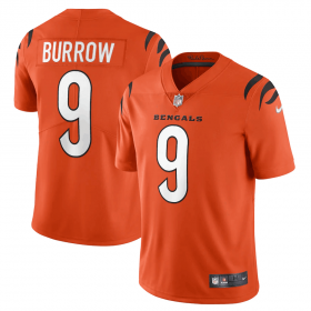 Wholesale Cheap Men\'s Cincinnati Bengals #9 Joe Burrow 2021 New Orange Vapor Untouchable Limited Stitched Jersey