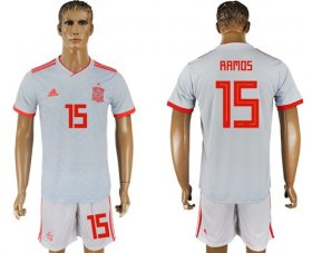Wholesale Cheap Spain #15 Ramos Away Soccer Country Jersey