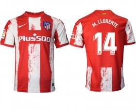 Wholesale Cheap Men 2021-2022 Club Atletico Madrid home aaa version red 14 Nike Soccer Jersey