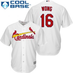Wholesale Cheap Cardinals #16 Kolten Wong White Cool Base Stitched Youth MLB Jersey