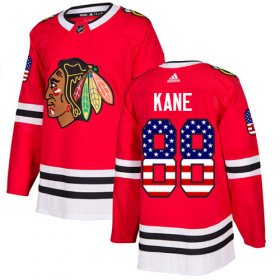 Wholesale Cheap Adidas Blackhawks #88 Patrick Kane Red Home Authentic USA Flag Stitched Youth NHL Jersey