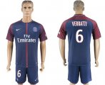 Wholesale Cheap Paris Saint-Germain #6 Verratti Home Soccer Club Jersey