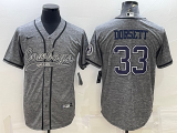Wholesale Cheap Men's Dallas Cowboys #33 Tony Dorsett Grey Gridiron With Patch Cool Base Stitched Baseball Jersey