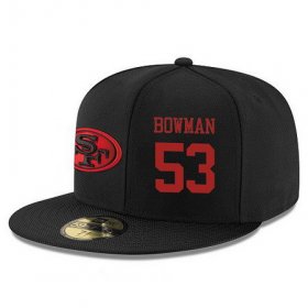 Wholesale Cheap San Francisco 49ers #53 NaVorro Bowman Snapback Cap NFL Player Black with Red Number Stitched Hat