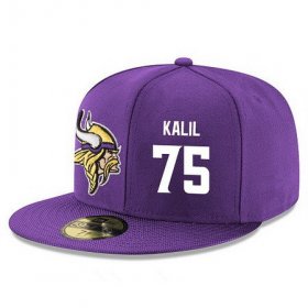 Wholesale Cheap Minnesota Vikings #75 Matt Kalil Snapback Cap NFL Player Purple with White Number Stitched Hat
