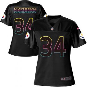 Wholesale Cheap Nike Steelers #34 Terrell Edmunds Black Women\'s NFL Fashion Game Jersey