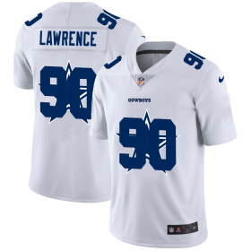 Wholesale Cheap Dallas Cowboys #90 Demarcus Lawrence White Men\'s Nike Team Logo Dual Overlap Limited NFL Jersey