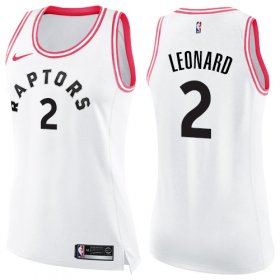 Wholesale Cheap Women\'s Nike Toronto Raptors #2 Kawhi Leonard White Pink NBA Swingman Fashion Jersey