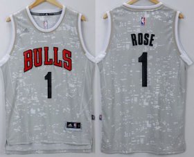 Wholesale Cheap Men\'s Chicago Bulls #1 Derrick Rose Adidas 2015 Gray City Lights Swingman Jersey