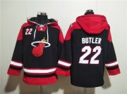 Wholesale Cheap Men's Miami Heat #22 Jimmy Butler Black Ageless Must-Have Lace-Up Pullover Hoodie