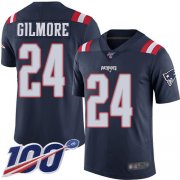 Wholesale Cheap Nike Patriots #24 Stephon Gilmore Navy Blue Men's Stitched NFL Limited Rush 100th Season Jersey