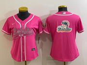 Wholesale Cheap Women's Miami Dolphins Pink Team Big Logo With Patch Cool Base Stitched Baseball Jersey