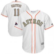 Wholesale Cheap Astros #11 Evan Gattis White 2018 Gold Program Cool Base Stitched Youth MLB Jersey
