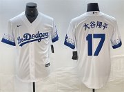 Cheap Men's Los Angeles Dodgers #17 White City Connect Cool Base Stitched Jersey