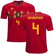 Wholesale Cheap Belgium #4 Dendoncker Home Kid Soccer Country Jersey