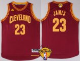 Wholesale Cheap Men's Cleveland Cavaliers #23 LeBron James 2017 The NBA Finals Patch Red Jersey