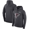 Wholesale Cheap NFL Men's Atlanta Falcons Nike Anthracite Crucial Catch Performance Pullover Hoodie