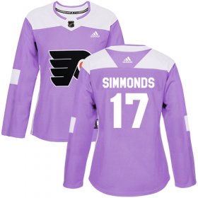Wholesale Cheap Adidas Flyers #17 Wayne Simmonds Purple Authentic Fights Cancer Women\'s Stitched NHL Jersey