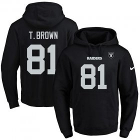 Wholesale Cheap Nike Raiders #81 Tim Brown Black Name & Number Pullover NFL Hoodie