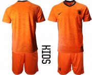 Wholesale Cheap 2021 European Cup Netherlands home Youth blank soccer jerseys