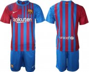 Wholesale Cheap Men 2021-2022 Club Barcelona home blue blank Nike Soccer Jersey