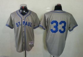 Wholesale Cheap Twins #33 Justin Morneau Grey 1948 St. Paul Saints Turn Back The Clock Stitched MLB Jersey