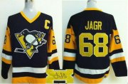 Wholesale Cheap Penguins #68 Jaromir Jagr Black CCM Throwback Autographed Stitched NHL Jersey