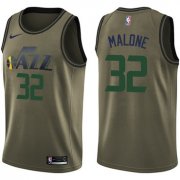 Wholesale Cheap Nike Jazz #32 Karl Malone Green Salute to Service NBA Swingman Jersey