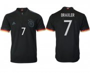 Wholesale Cheap Men 2020-2021 European Cup Germany away aaa version black 7 Adidas Soccer Jerseys