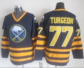 Wholesale Cheap Sabres #77 Pierre Turgeon Navy Blue CCM Throwback Stitched NHL Jersey