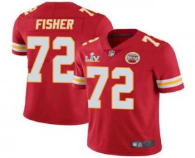 Wholesale Cheap Men\'s Kansas City Chiefs #72 Eric Fisher Red 2021 Super Bowl LV Limited Stitched NFL Jersey
