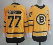 Wholesale Cheap Men's Boston Bruins #77 Ray Bourque Yellow Adidas 2020-21 Stitched NHL Jersey