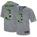 Wholesale Cheap Nike Seahawks #3 Russell Wilson New Lights Out Grey Men's Stitched NFL Elite Jersey