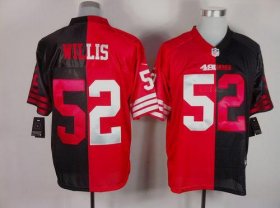 Wholesale Cheap Nike 49ers #52 Patrick Willis Black/Red Men\'s Stitched NFL Elite Split Jersey