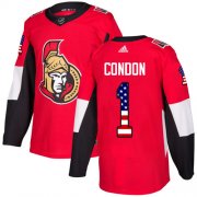Wholesale Cheap Adidas Senators #1 Mike Condon Red Home Authentic USA Flag Stitched NHL Jersey
